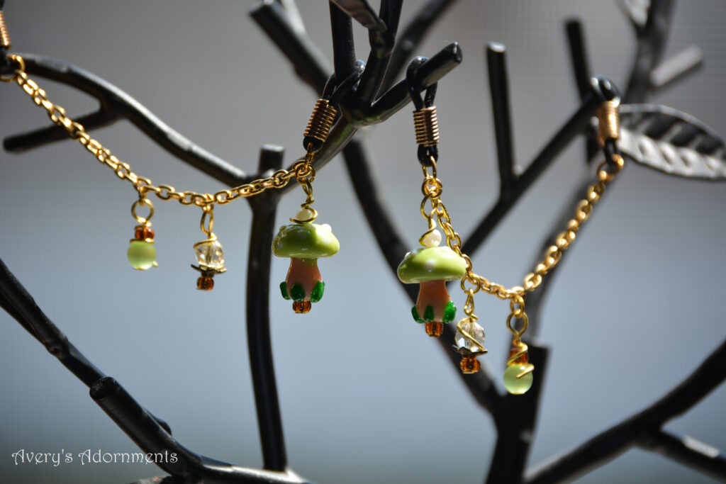 Green Mushroom Dangles