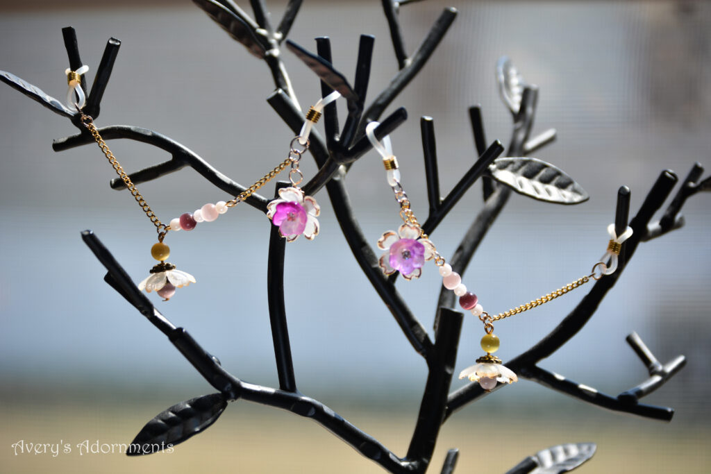 Purple & Gold Floral Dangles