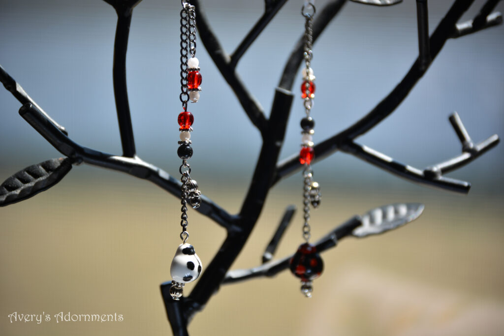 Red, Black & White Ladybug Strands